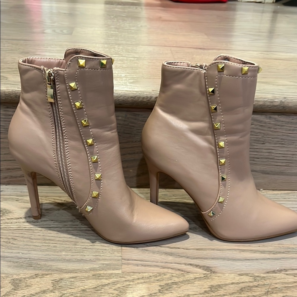 Studded Nude Ankle Boots - Picture 8 of 8